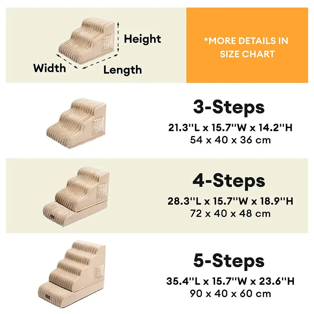 2 in 1 Fluffy Plush Sponge Detachable Pet Stair＆Bed - CreamyRamp
