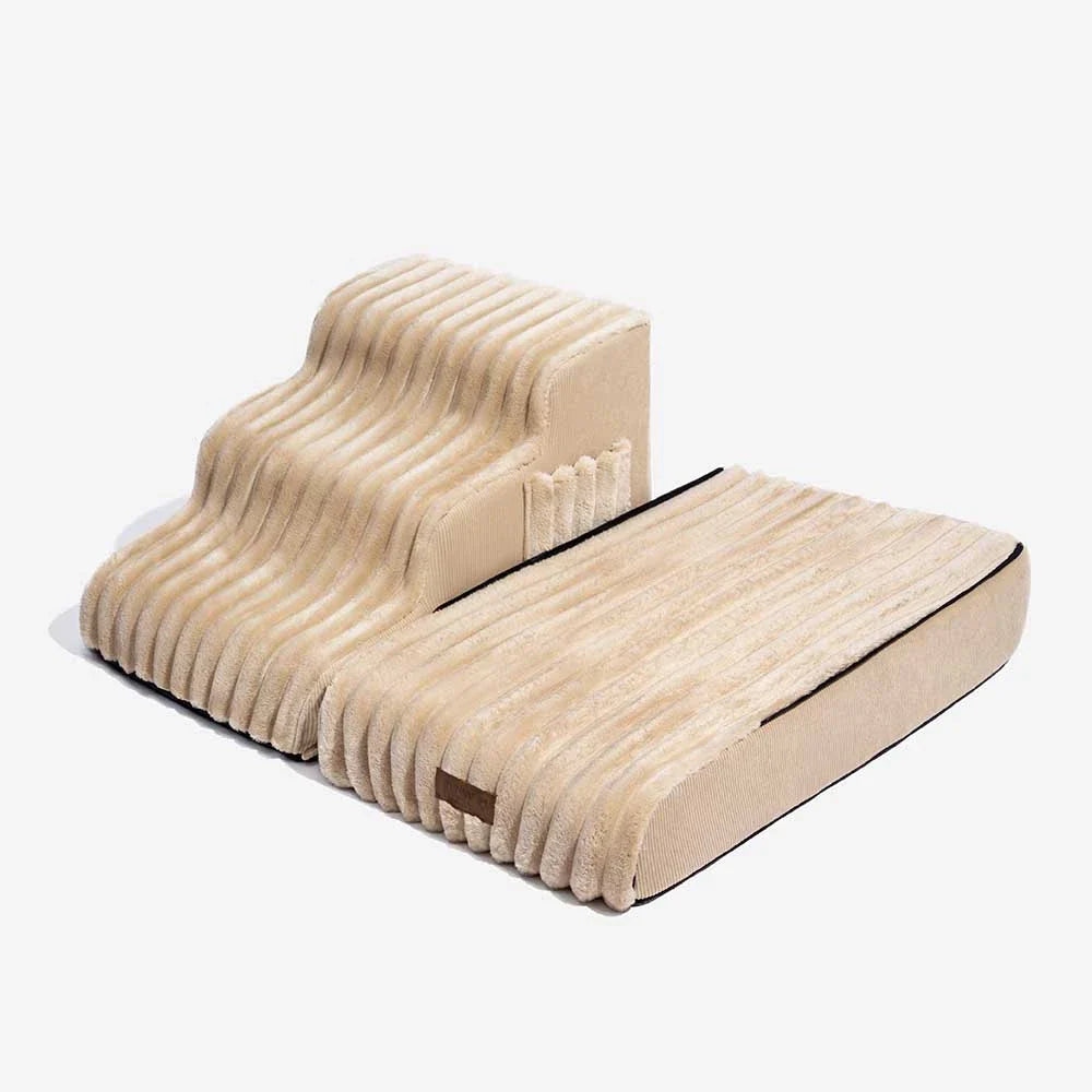 2 in 1 Fluffy Plush Sponge Detachable Pet Stair＆Bed - CreamyRamp