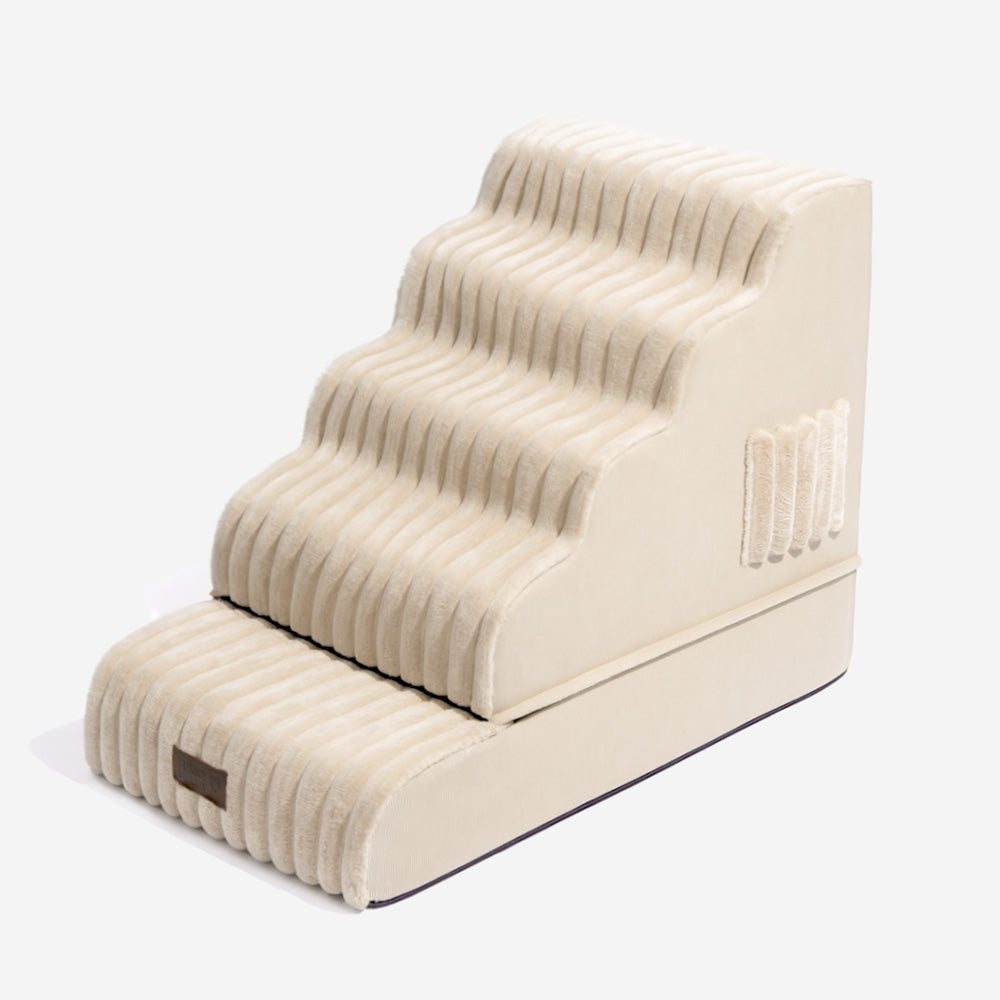 2 in 1 Fluffy Plush Sponge Detachable Pet Stair＆Bed - CreamyRamp